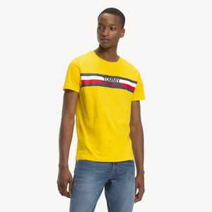 Tommy Hilfiger pánské žluté tričko Logo - XL (712)
